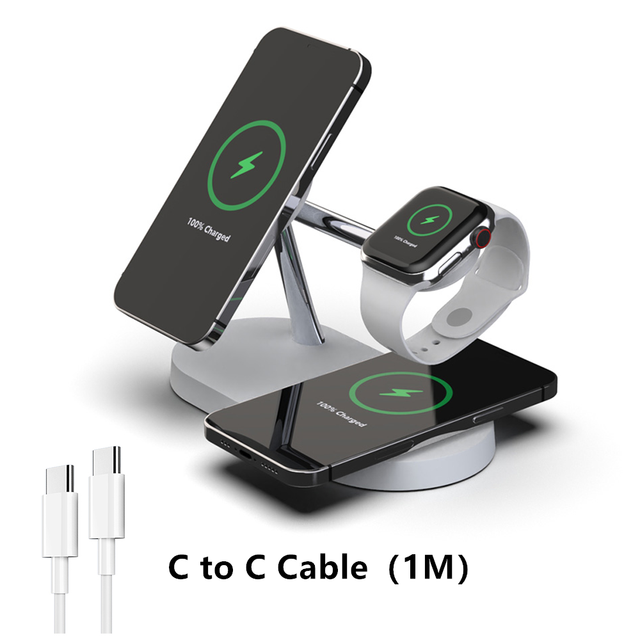 Wireless Charger Stand For iPhone 13 11 12 X 8  For Apple Watch Magsafe Fast Charging Station for Airpods Pro iWatch 7 -1