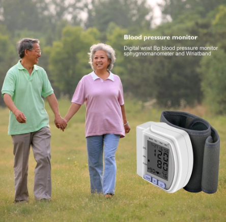 Automatic Wrist Blood Pressure Monitor Tonometer Meter Digital LCD Screen Heart Rate Pulse Meter BP Monitor Health Care Tools