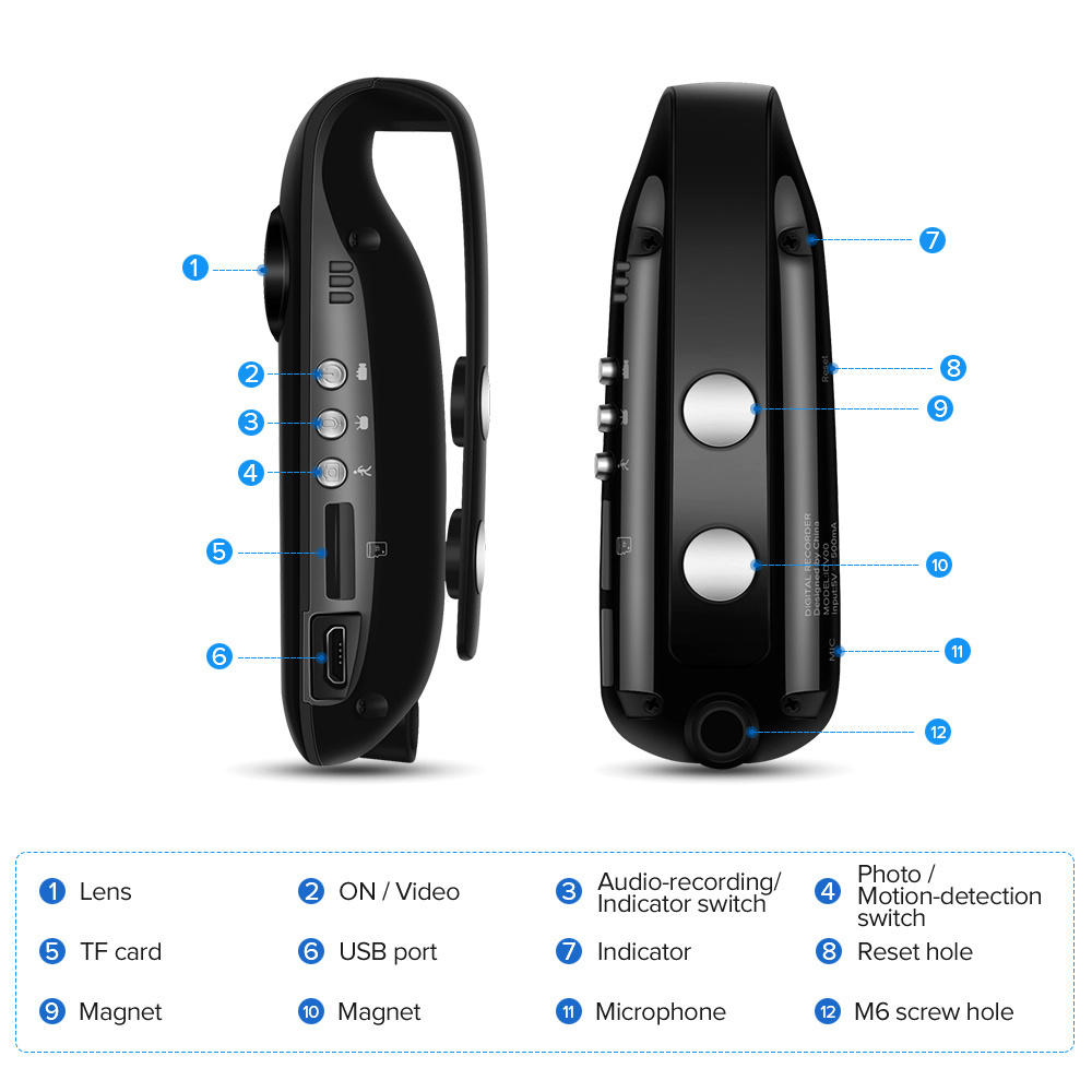 Mini Wifi Camera Full HD 1080P Portable Camara Police Video Recorder Body Cam Sport Motorcycle Bike Motion Mini Body Kamera