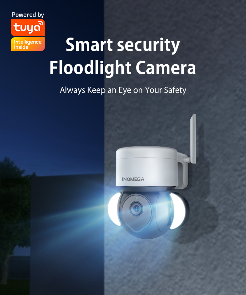 3MP Wifi TUYA CAMERA Smart Cloud PTZ IP Camera Outdoor Foodlight Google Home Alexa Video Surveillance Cam for Yard