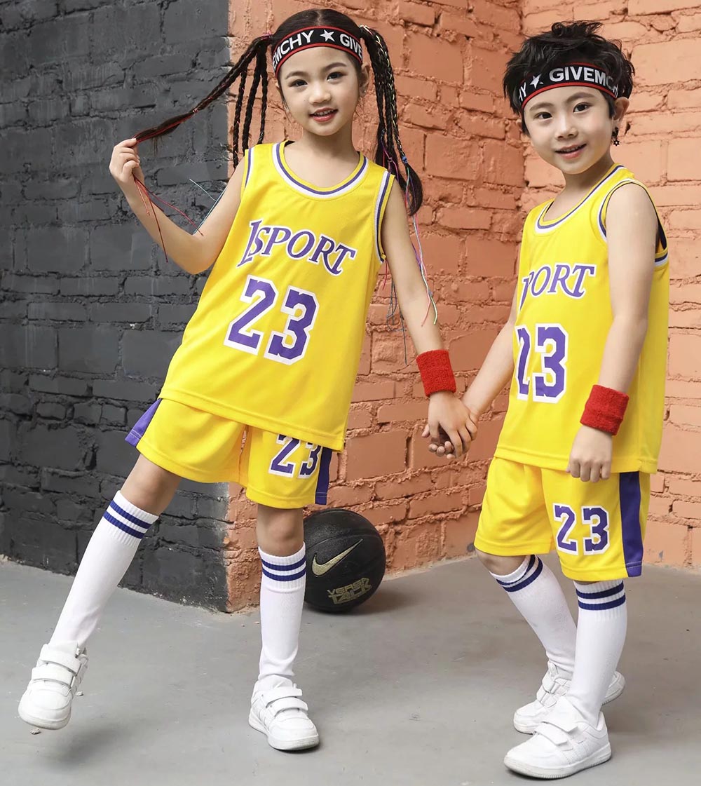 Youngs Basketball Clothes Suit Summer Children's Boys Girls Fashion  Sleeveless Baby Vest + T-shirt 2pcs sets kids