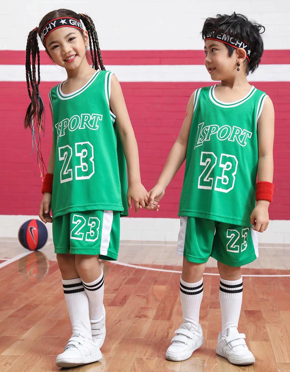 Youngs Basketball Clothes Suit Summer Children's Boys Girls Fashion  Sleeveless Baby Vest + T-shirt 2pcs sets kids