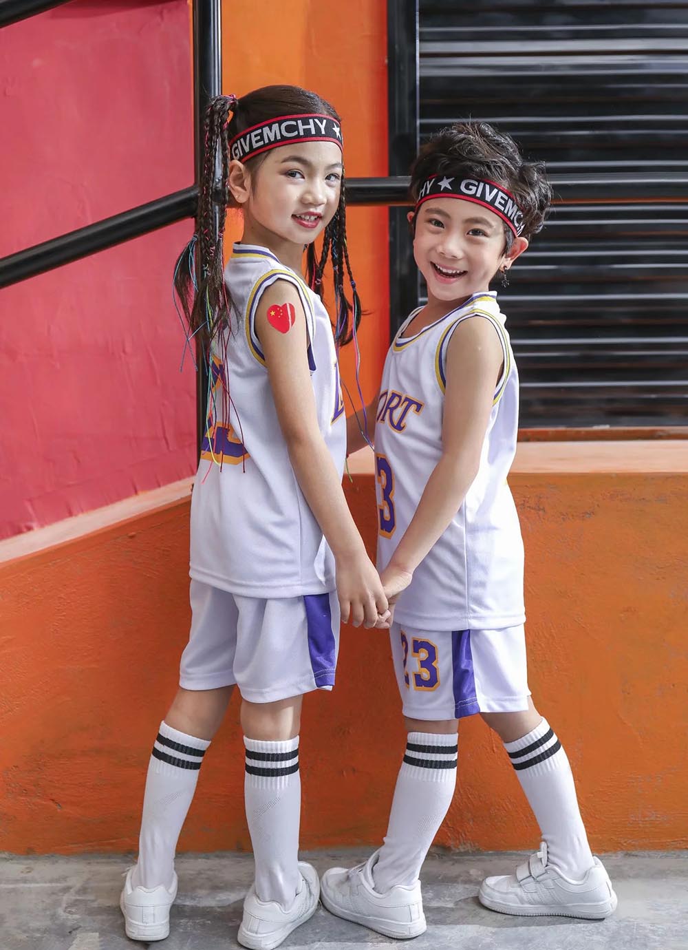 Youngs Basketball Clothes Suit Summer Children's Boys Girls Fashion  Sleeveless Baby Vest + T-shirt 2pcs sets kids