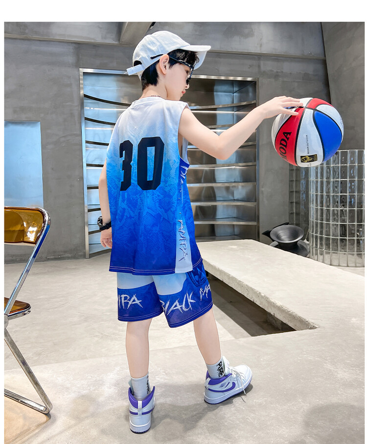 Teenager Summer Basketall Clothes Suit Sports Uniforms Children's Short-sleeved Set Two-piece Suit Kids Outdoor Sport