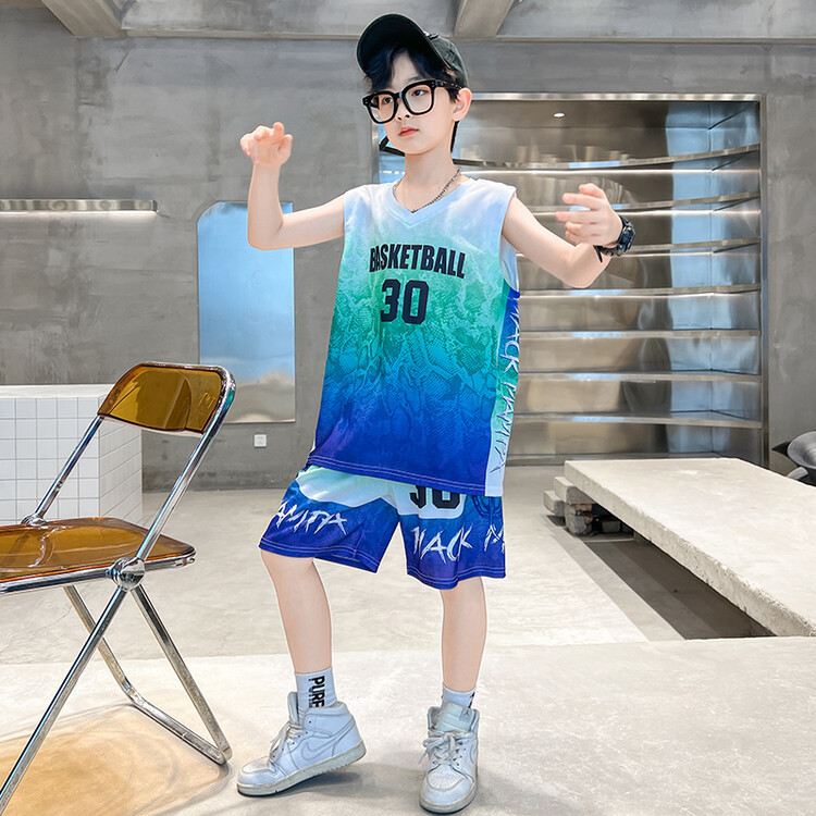 Teenager Summer Basketall Clothes Suit Sports Uniforms Children's Short-sleeved Set Two-piece Suit Kids Outdoor Sport