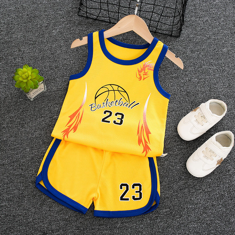 Toddler Kid Basketball Jersey Outfit Baby Boy Girl Letters Tank Top + Track Shorts Sets Summer Clothes for 1-6T
