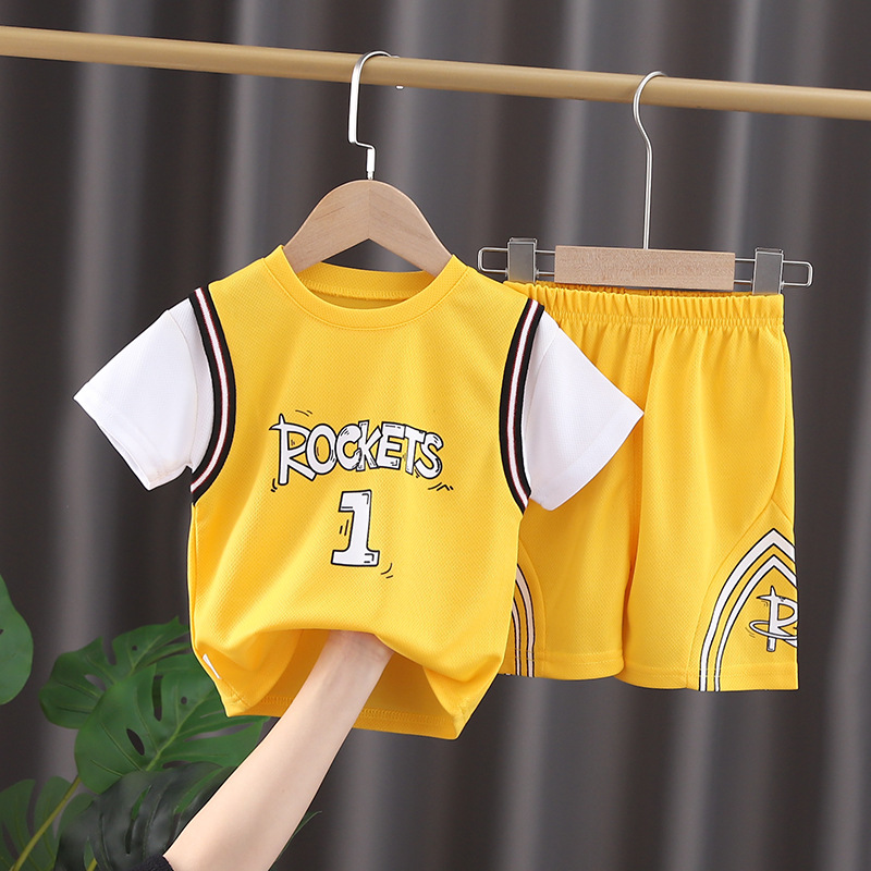 Fashion Clothes for Children Basketball Set New Summer T-shirts Tops + Shorts Sport Outfits  Kids Bebes Jogging Suits Tracksuits