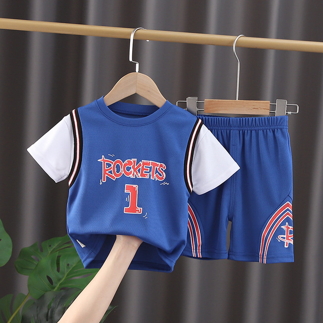 Fashion Clothes for Children Basketball Set New Summer T-shirts Tops + Shorts Sport Outfits  Kids Bebes Jogging Suits Tracksuits
