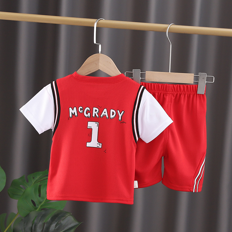 Fashion Clothes for Children Basketball Set New Summer T-shirts Tops + Shorts Sport Outfits  Kids Bebes Jogging Suits Tracksuits