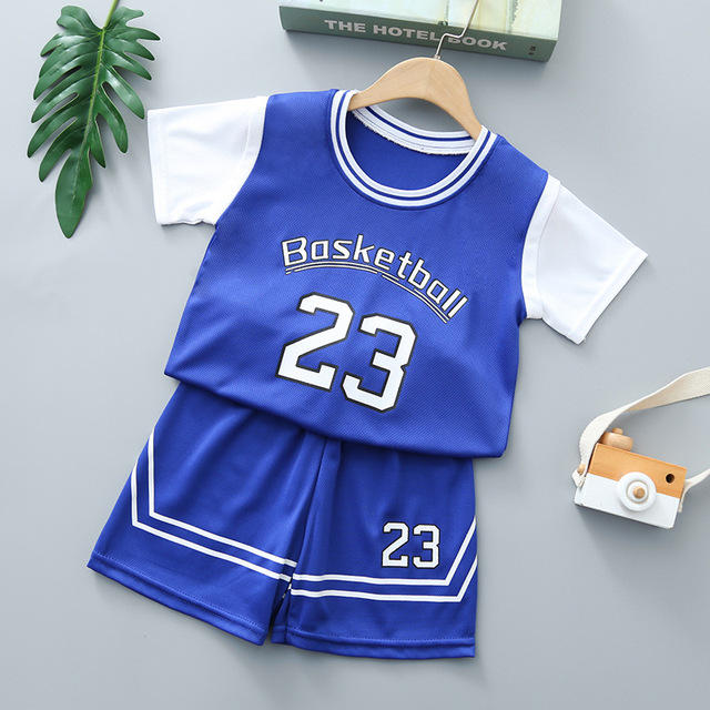 New Summer Children's Sports Basketball Uniform Suit Medium And Large Children's Short-sleeved Vest Two-piece Kids Clothes Girls