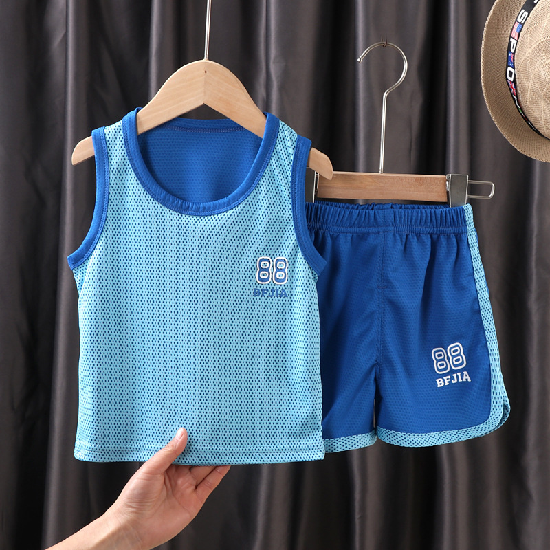 Summer Clothes for Children Shorts Kids Girl Boy Tracksuit Pijamas Sweatshirts T-shirts Teenage Sports Print Vest Two Pieces Set