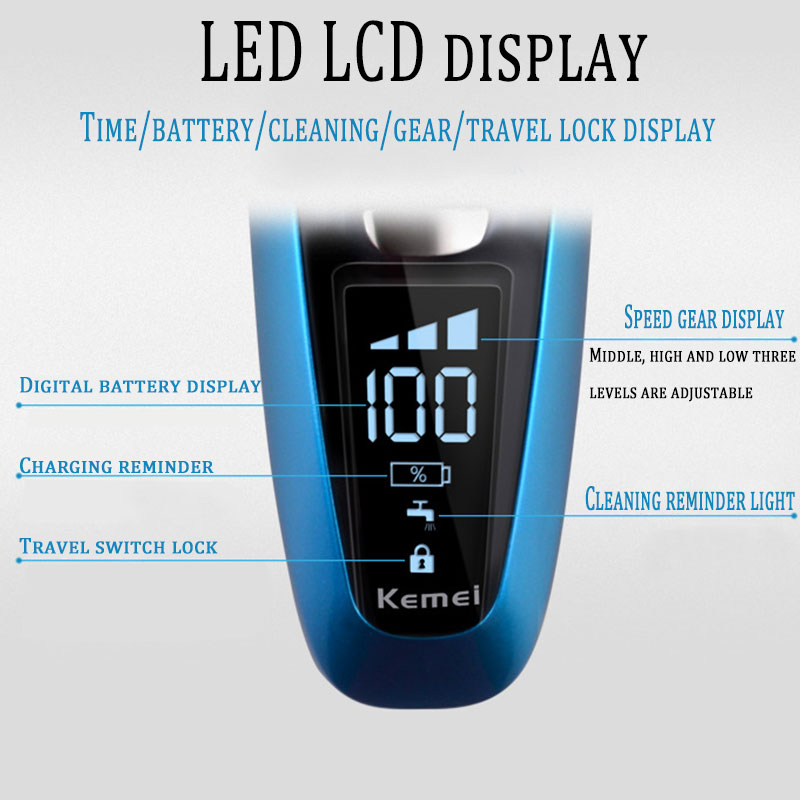 Wet dry electric shaver for men beard stubble wet dry electric razor washable facial shaving machine rechargeable
