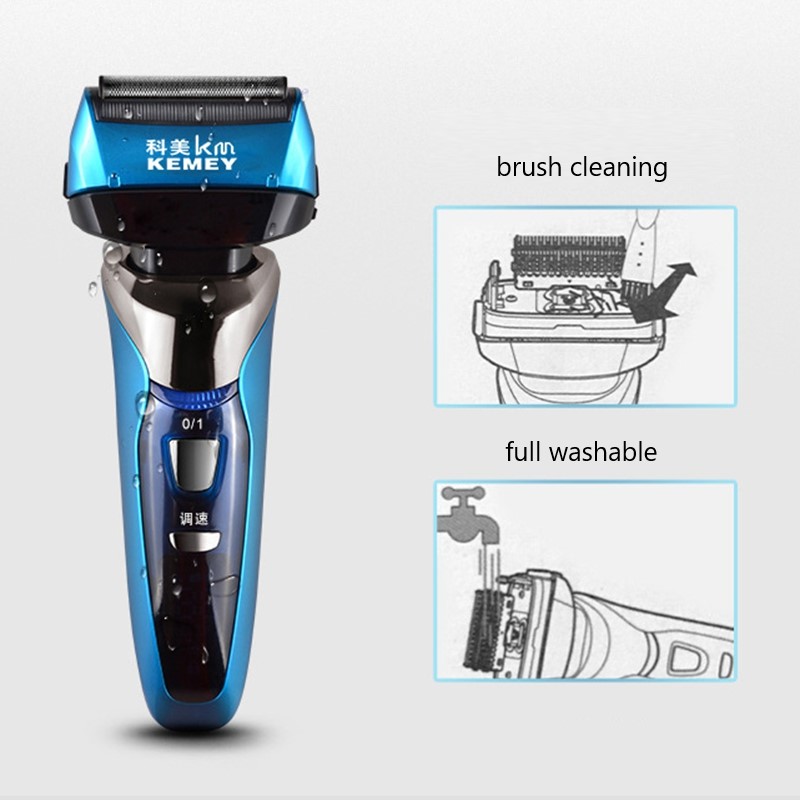 Wet dry electric shaver for men beard stubble wet dry electric razor washable facial shaving machine rechargeable