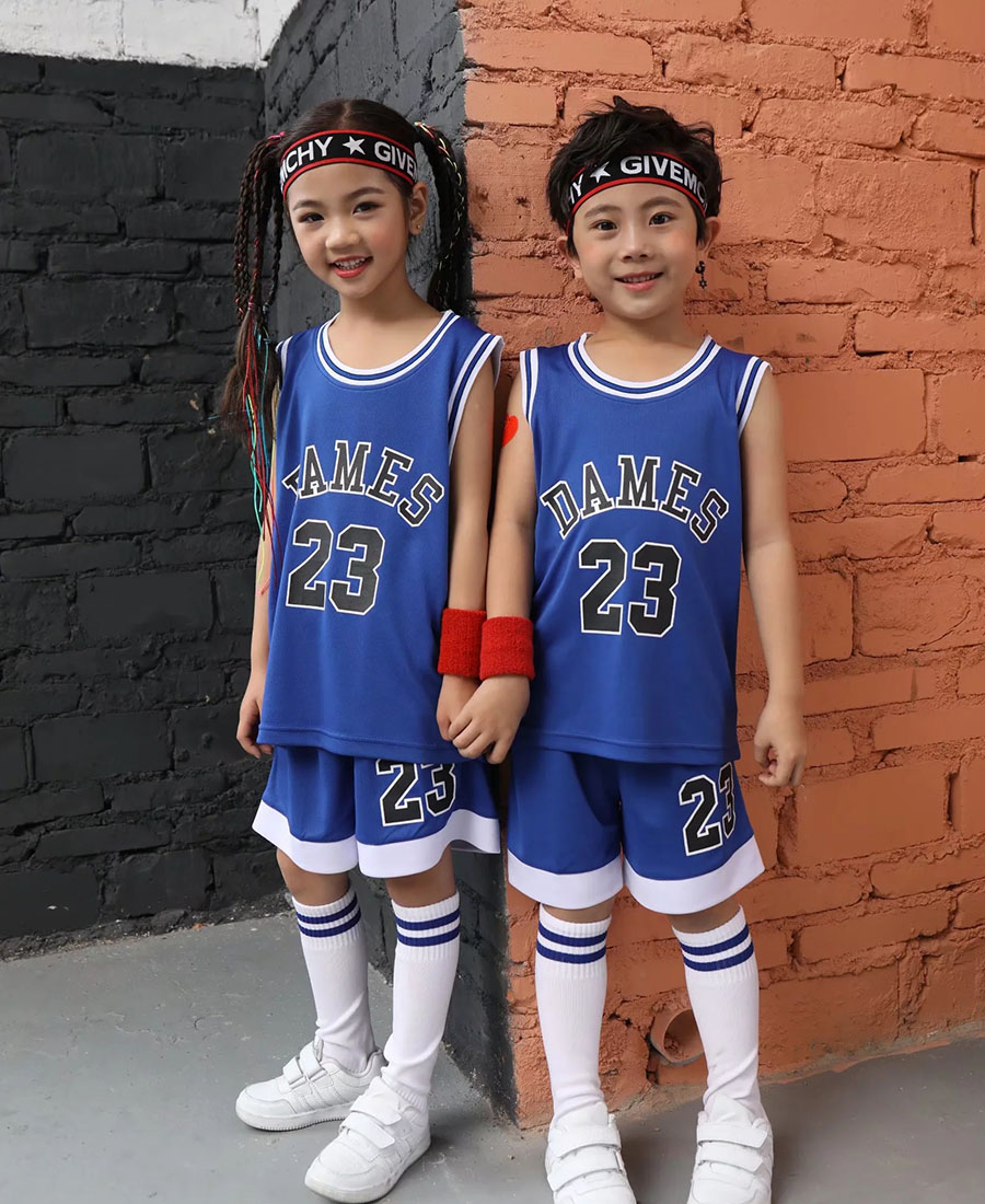 DAMES #23 throwback Basketball jersey sets child Basketball Uniforms Breathable sport vest and shorts set girls sportswear