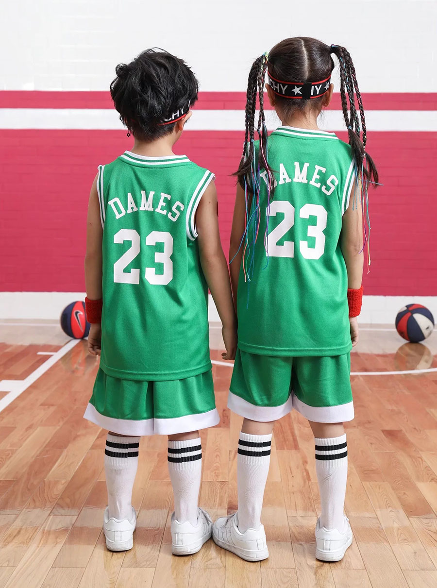 DAMES #23 throwback Basketball jersey sets child Basketball Uniforms Breathable sport vest and shorts set girls sportswear
