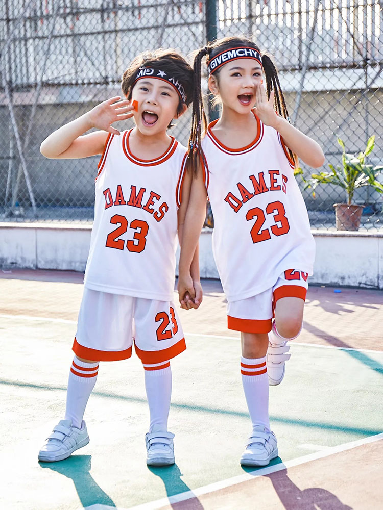 DAMES #23 throwback Basketball jersey sets child Basketball Uniforms Breathable sport vest and shorts set girls sportswear