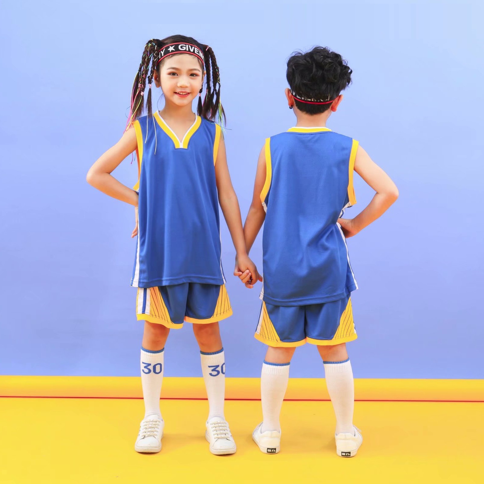 2022 Children Basketball Clothes Set Guerreros Jersey guerreros del Estado Dorado Kids Sport Shirt Breathable Basketball jerseys