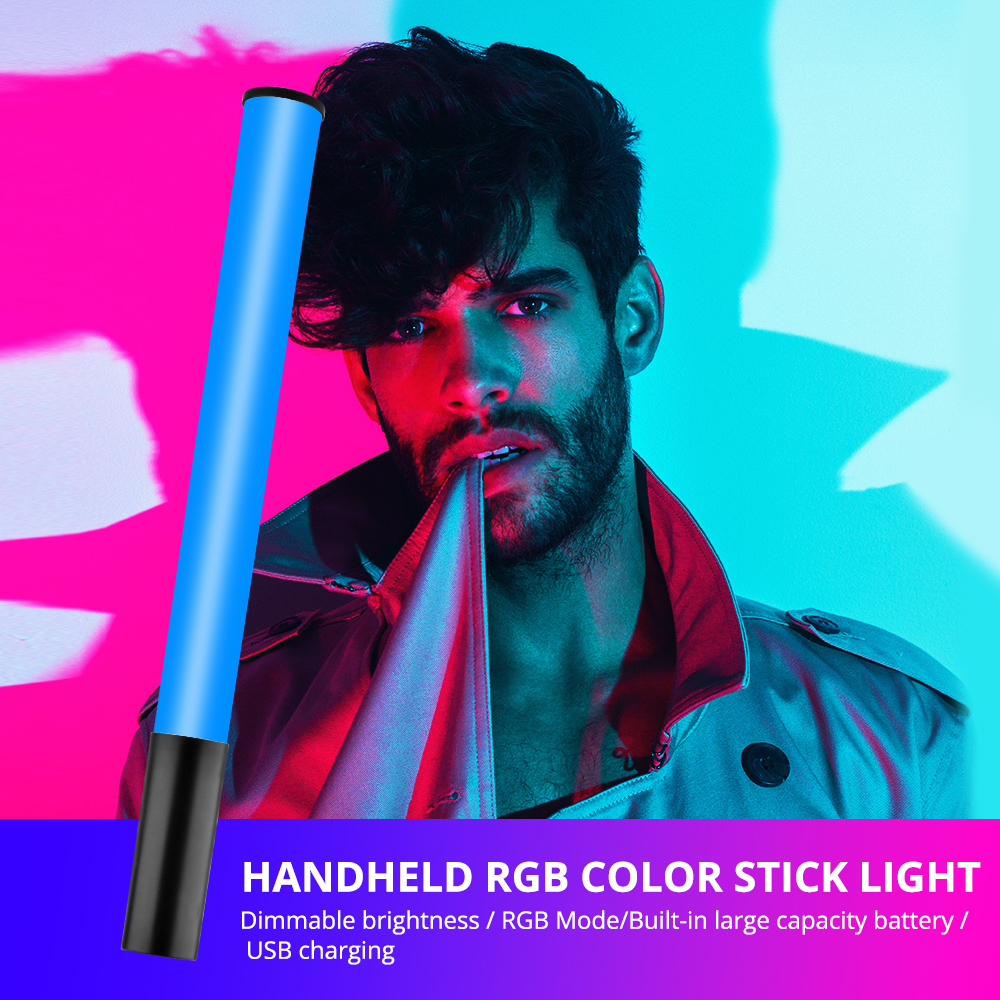 LED Video Light Handheld RGB Photography Light Tube Stick Magnetic Fill light 2500K-9900K Dimmable for Vlog TikTok