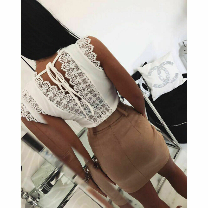 1pc V Sexy Lace-Up Women Summer Tank Tops Lace Vest Fashion Camisole Sleeveless Casual T-Shirt