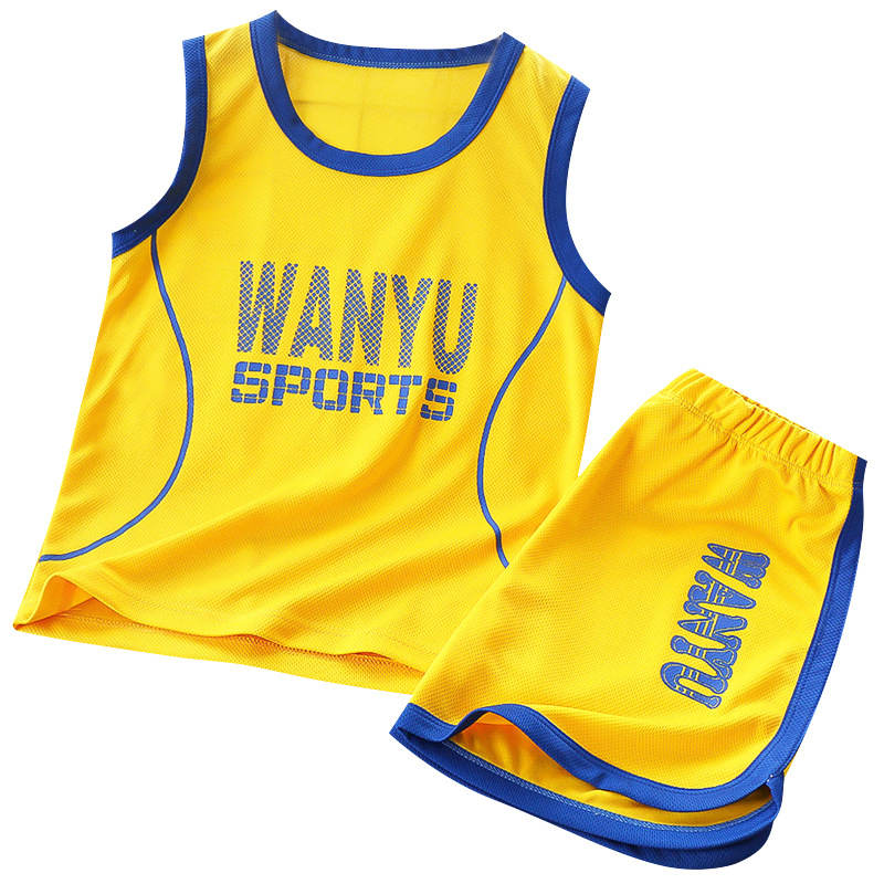 Boy Girl Childrens Vest Suit Sleeveless Shorts Sports Quick-drying Clothing 2-18 Y Kids Jersey Basketball Camisetas Baby Clothes