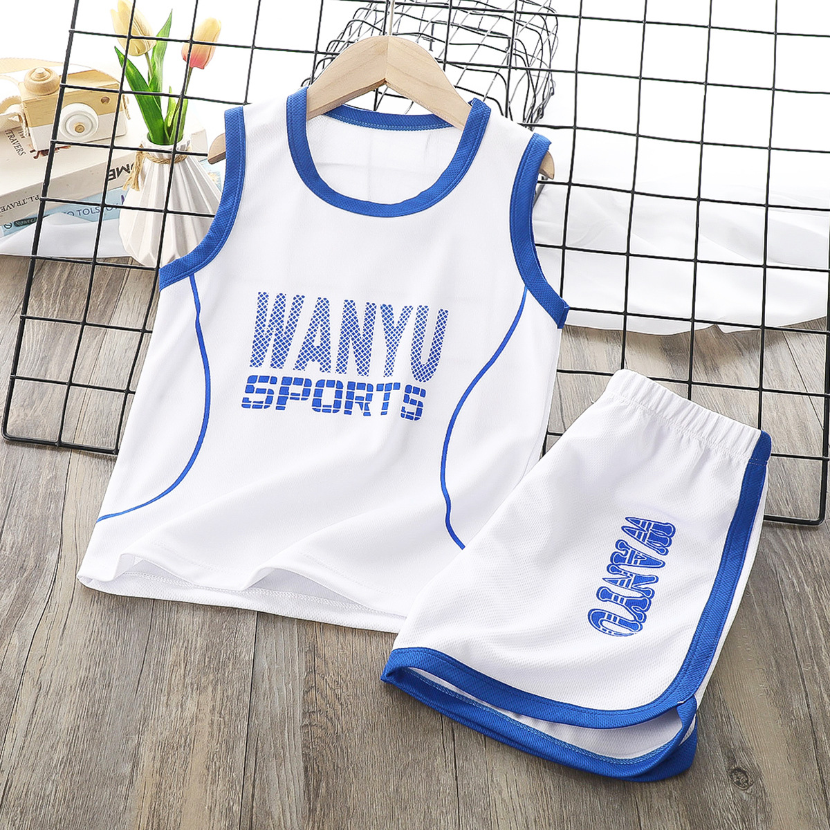 Boy Girl Childrens Vest Suit Sleeveless Shorts Sports Quick-drying Clothing 2-18 Y Kids Jersey Basketball Camisetas Baby Clothes