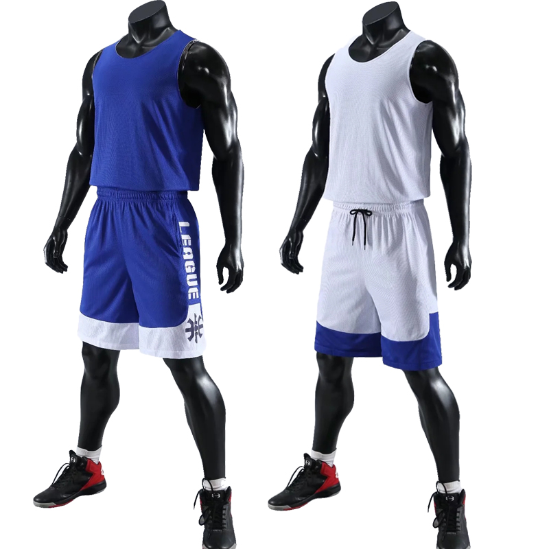 Men kids Basketball Jersey Set Double-sided Basketball uniform Men Reversed Basketball Jersey Sports Suit Both Sides Sportswear