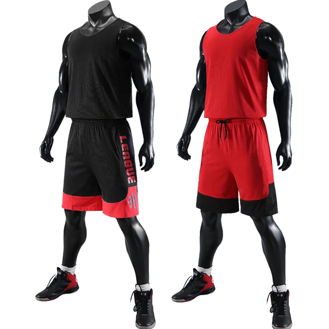Men kids Basketball Jersey Set Double-sided Basketball uniform Men Reversed Basketball Jersey Sports Suit Both Sides Sportswear