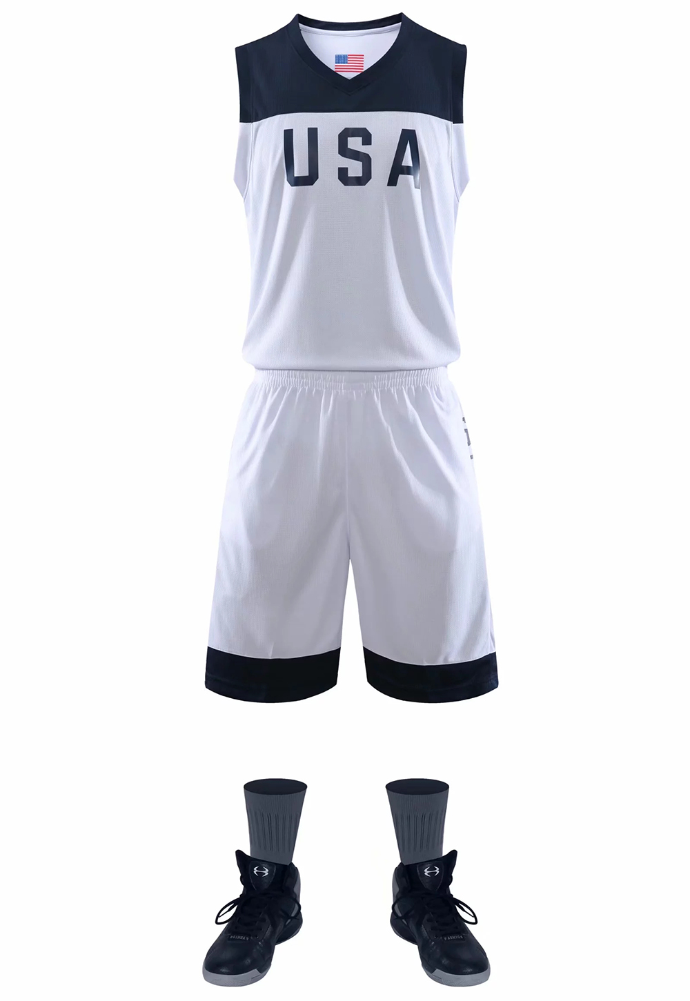 Men College Basketball Jerseys Uniforms Sport Kit Clothing Youth USA Basketball Jersey Sets Shirts Shorts Suit Custom Name No