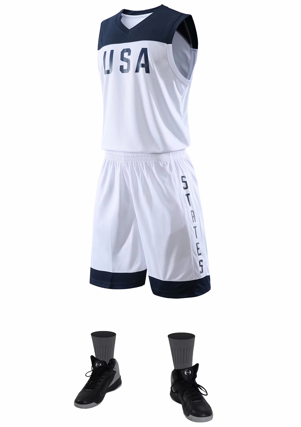 Men College Basketball Jerseys Uniforms Sport Kit Clothing Youth USA Basketball Jersey Sets Shirts Shorts Suit Custom Name No