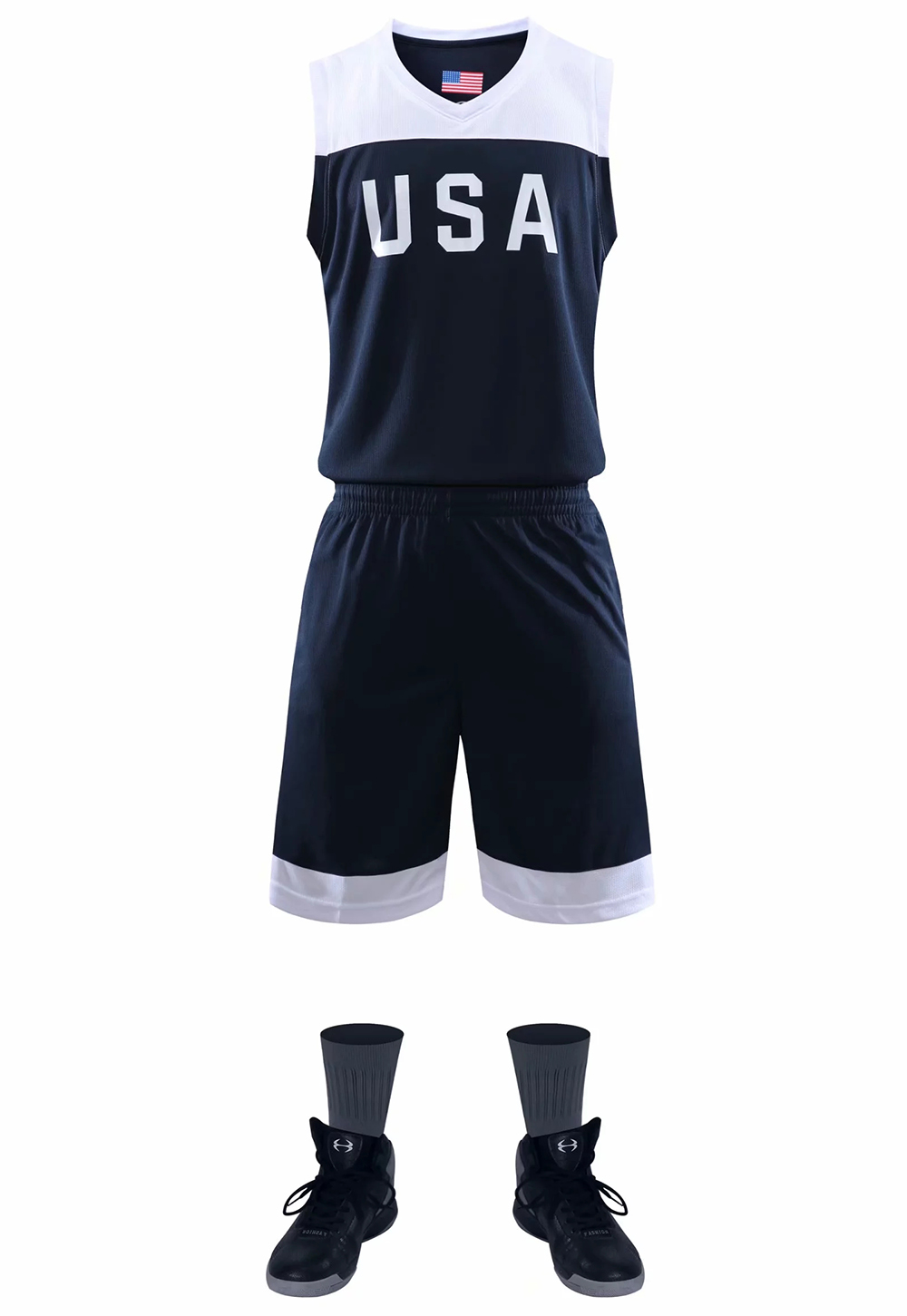 Men College Basketball Jerseys Uniforms Sport Kit Clothing Youth USA Basketball Jersey Sets Shirts Shorts Suit Custom Name No