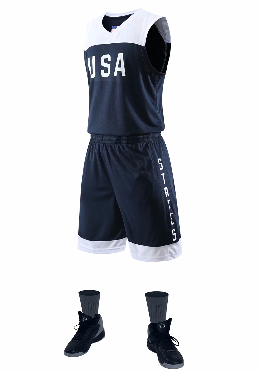 Men College Basketball Jerseys Uniforms Sport Kit Clothing Youth USA Basketball Jersey Sets Shirts Shorts Suit Custom Name No