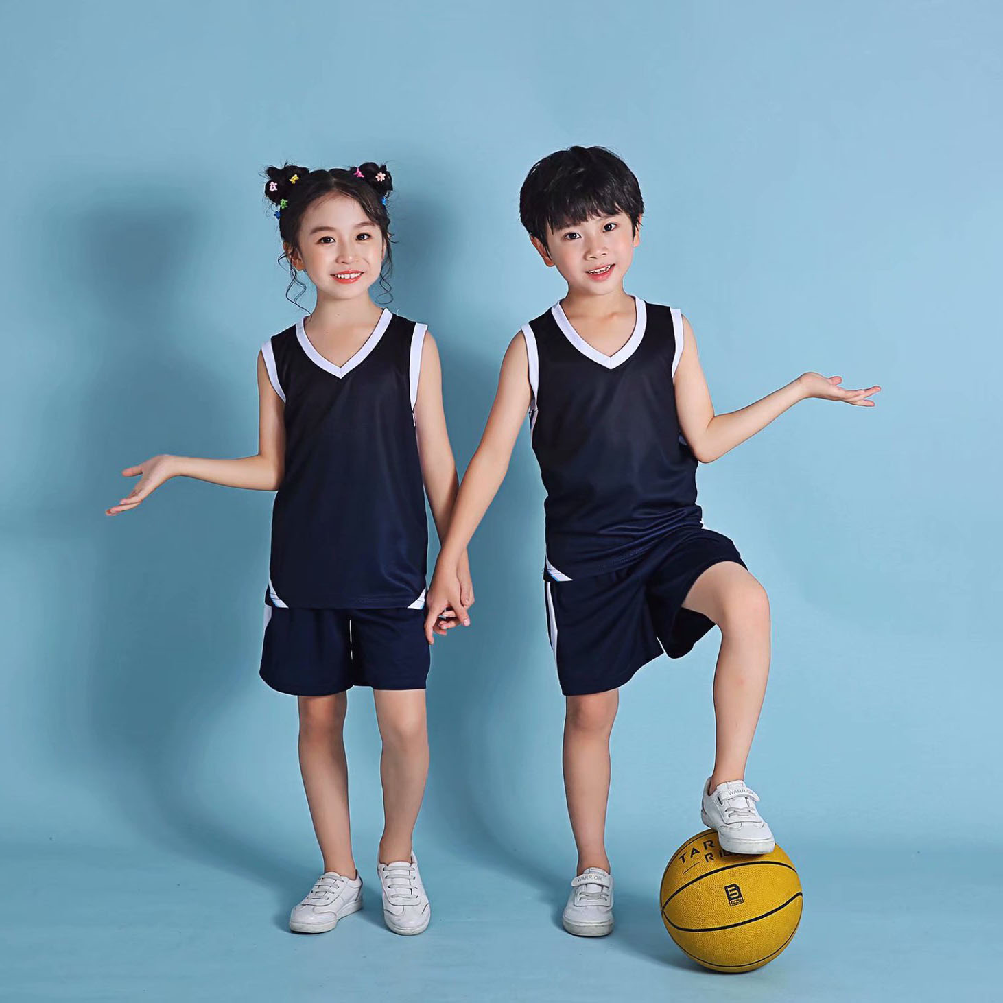 Children Basketball Uniforms kits Boys Gradient Basketball Jerseys Sets Kids Sports Kits Girls Team Training Suits Shot Uniform