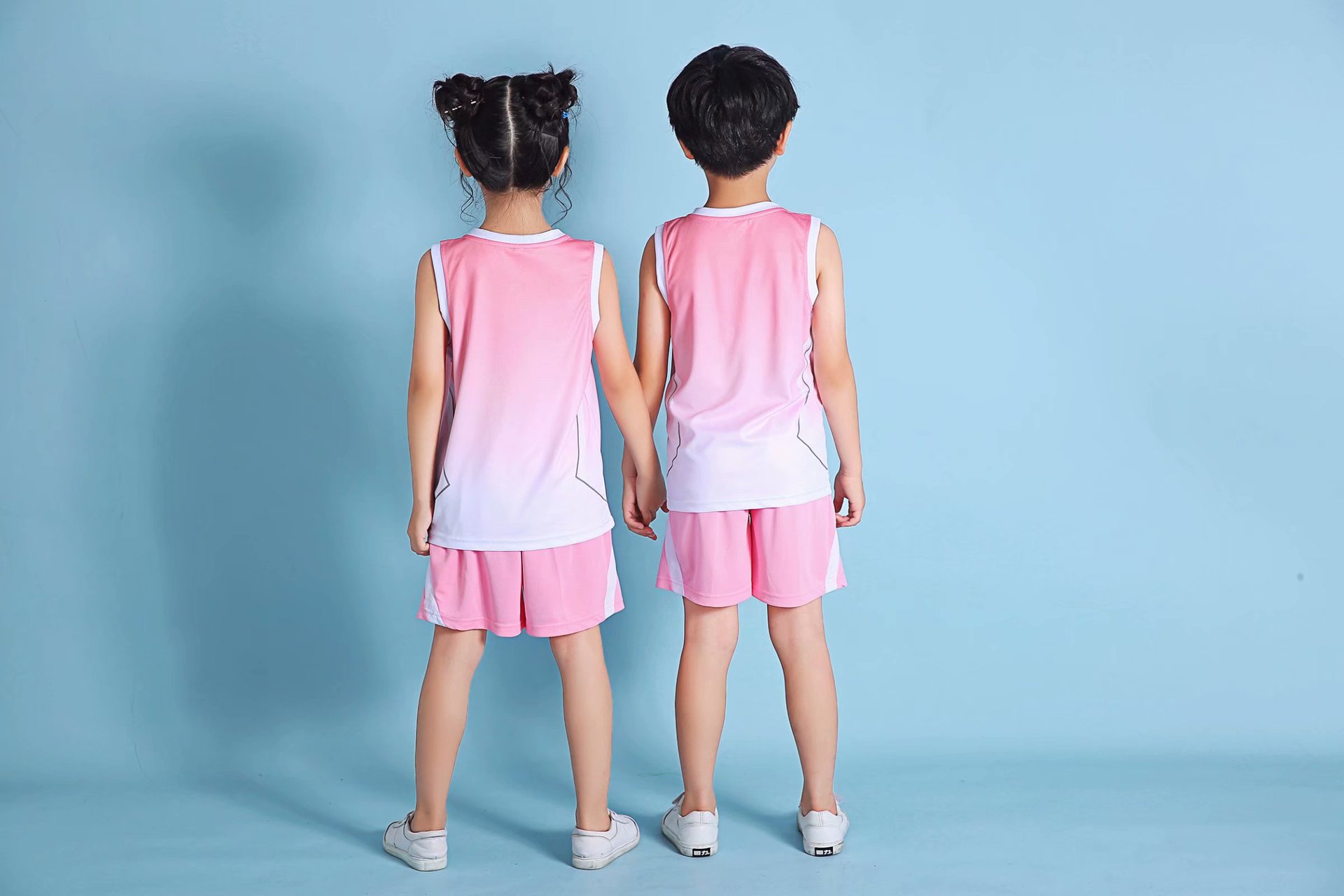 Children Basketball Uniforms kits Boys Gradient Basketball Jerseys Sets Kids Sports Kits Girls Team Training Suits Shot Uniform