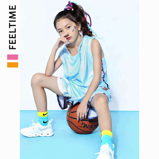 New Basketball Uniform Suit Children Custom Number Name Men Basketball Jerseys Suit Girl Kids Sport Kit basket Shirt Shorts Set
