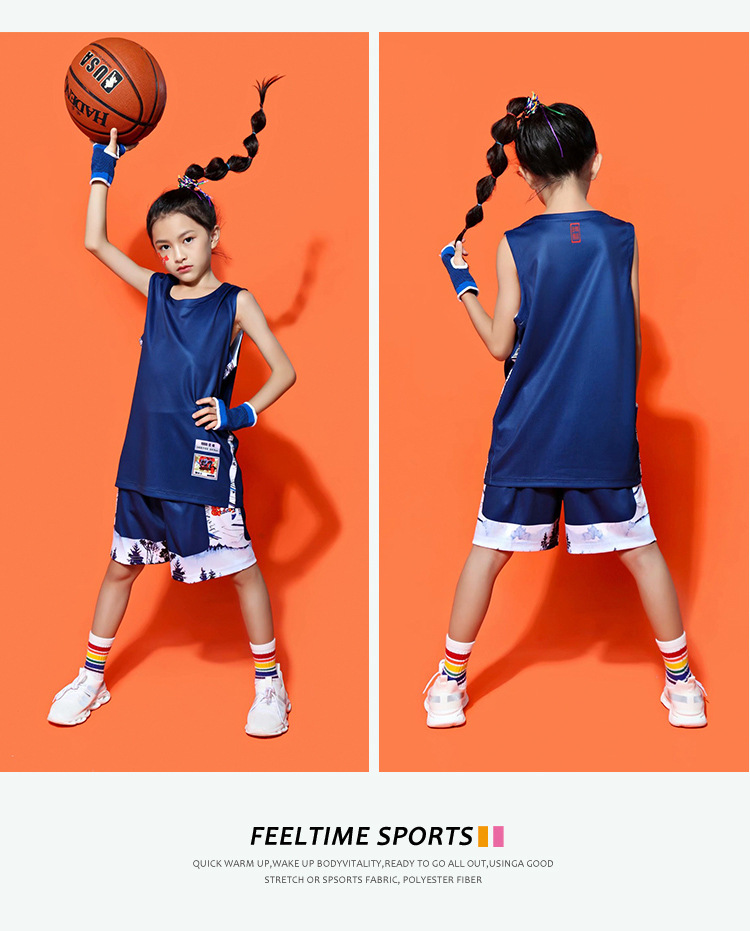 New Basketball Uniform Suit Children Custom Number Name Men Basketball Jerseys Suit Girl Kids Sport Kit basket Shirt Shorts Set