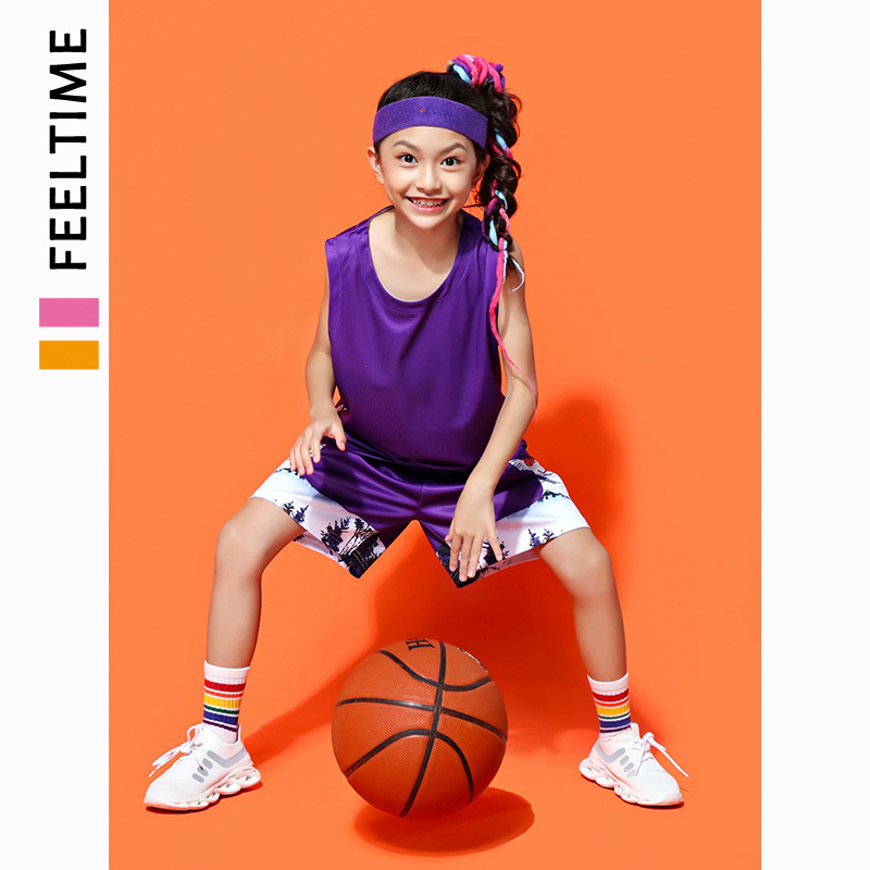 New Basketball Uniform Suit Children Custom Number Name Men Basketball Jerseys Suit Girl Kids Sport Kit basket Shirt Shorts Set