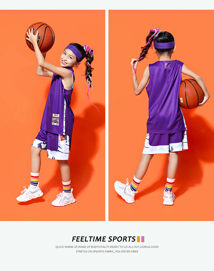 New Basketball Uniform Suit Children Custom Number Name Men Basketball Jerseys Suit Girl Kids Sport Kit basket Shirt Shorts Set