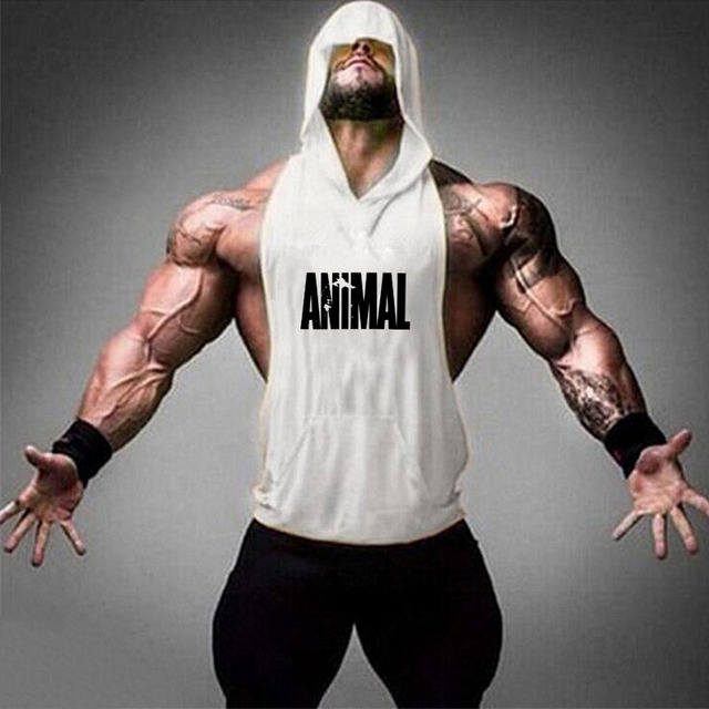New Men Bodybuilding Cotton Tank top Gyms Fitness Hooded Vest Sleeveless Shirt Summer Casual Fashion Workout Clothing