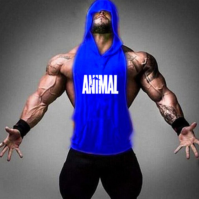 New Men Bodybuilding Cotton Tank top Gyms Fitness Hooded Vest Sleeveless Shirt Summer Casual Fashion Workout Clothing