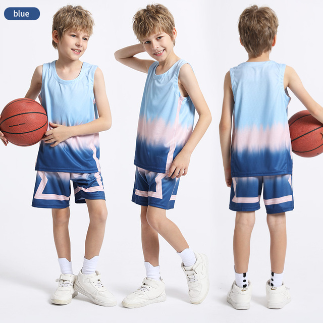 Kids Basketball Uniform Outdoor Sportswear Year Old  Boys Youth Basketball Jersey Suit Summer Children Basketball Shirt Clothing