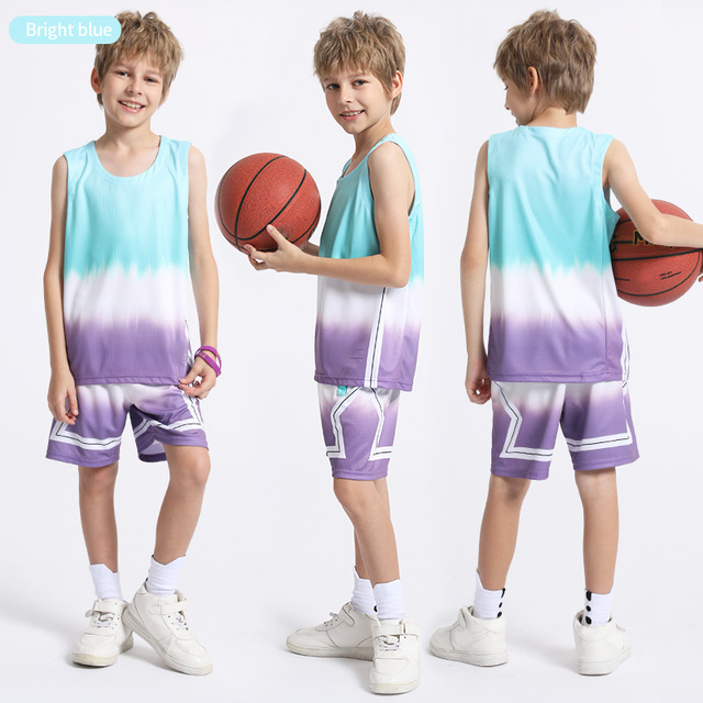 Kids Basketball Uniform Outdoor Sportswear Year Old  Boys Youth Basketball Jersey Suit Summer Children Basketball Shirt Clothing