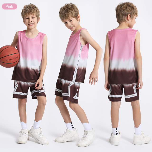 Kids Basketball Uniform Outdoor Sportswear Year Old  Boys Youth Basketball Jersey Suit Summer Children Basketball Shirt Clothing