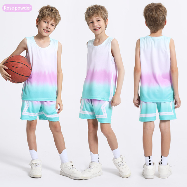 Kids Basketball Uniform Outdoor Sportswear Year Old  Boys Youth Basketball Jersey Suit Summer Children Basketball Shirt Clothing