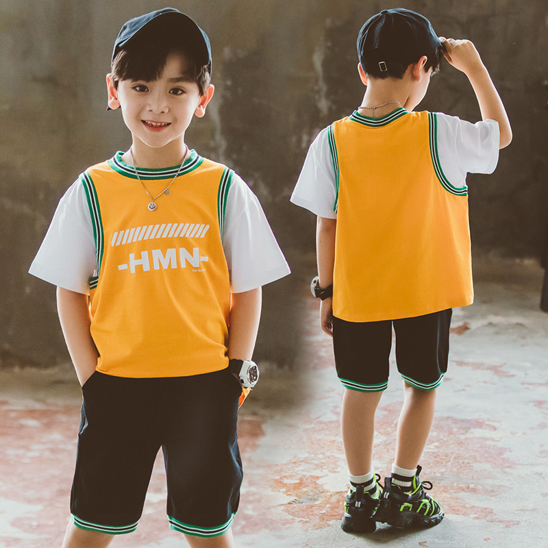 Summer Kids Basketball Jersey Sets Boys And Girls Uniforms Sport Kit Customize Blank Youth Training Vest Shorts Suit Sportswear