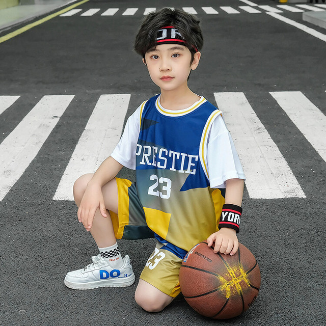 Boys Summer Clothing Sets Short Sleeve Sport Suits Casual O-Neck Letters Print Quick-Drying Basketball Jersey Teenager Clothes
