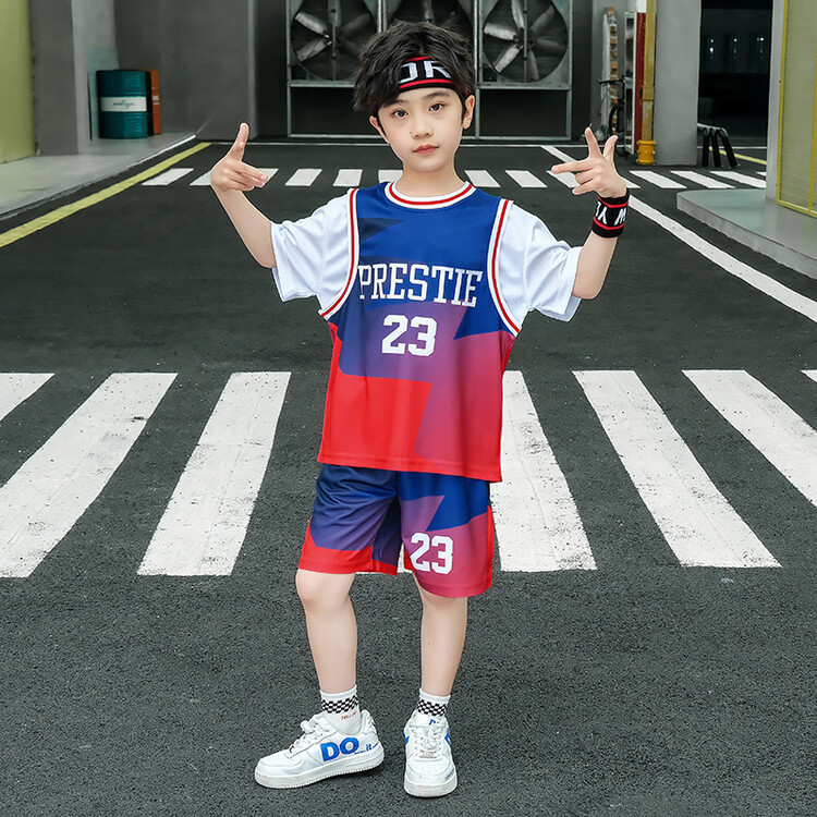 Boys Summer Clothing Sets Short Sleeve Sport Suits Casual O-Neck Letters Print Quick-Drying Basketball Jersey Teenager Clothes