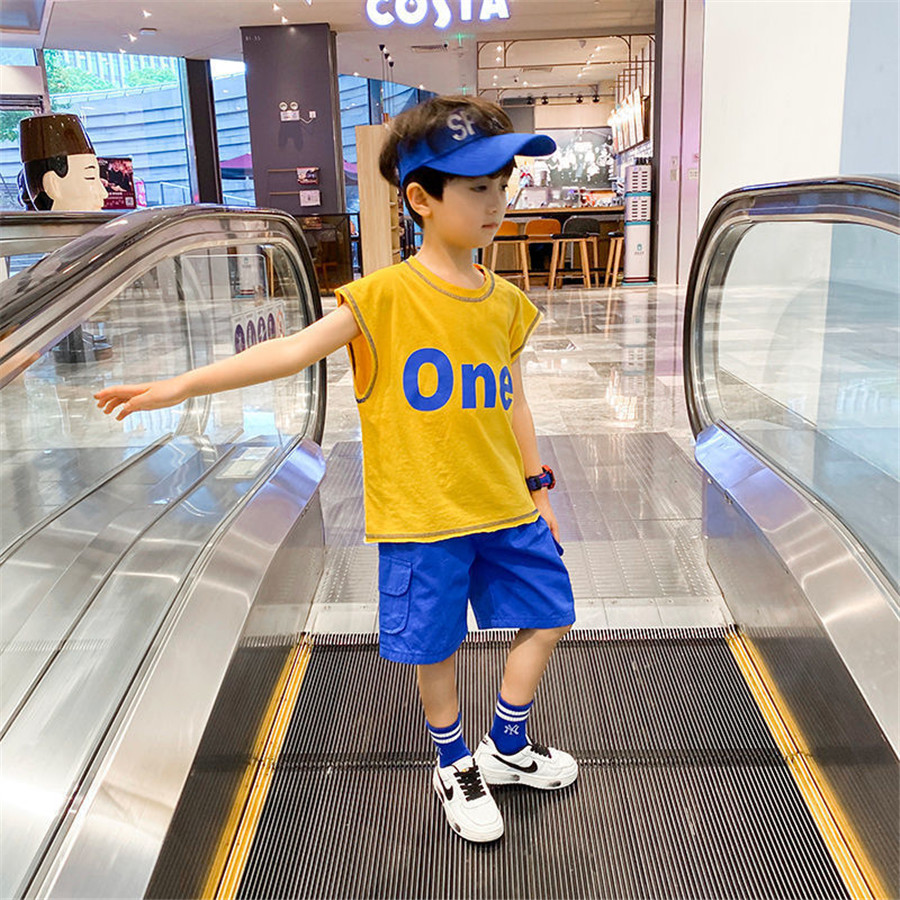 Kids Tracksuit Vest+Shorts Boy children's Basketball Suit Baby Boy Basketball Clothes Set For 2-12Y Child Football Training Suit