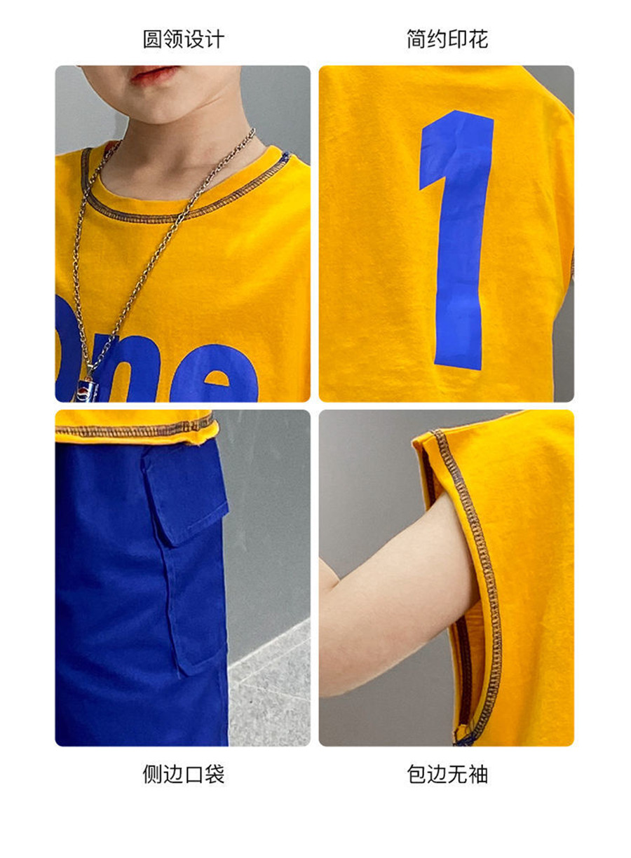 Kids Tracksuit Vest+Shorts Boy children's Basketball Suit Baby Boy Basketball Clothes Set For 2-12Y Child Football Training Suit
