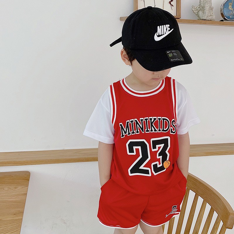 2-13Y Children Sportswear Kids Sports Suit Baby Boy Summer Clothes Basketball Uniform T-Shirts+Shorts Fashion Girl Tracksuit Set