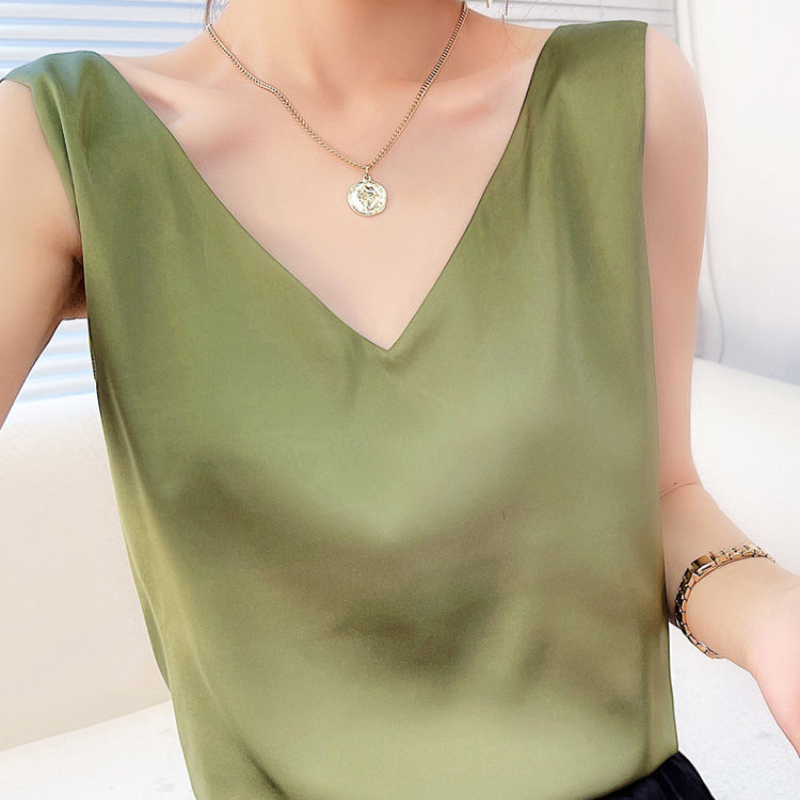 1pc New Tank Top Solid Halter Crop Tops Women Summer Camis Backless Camisole Satin Silk Tee Female Sleeveless Cropped Vest